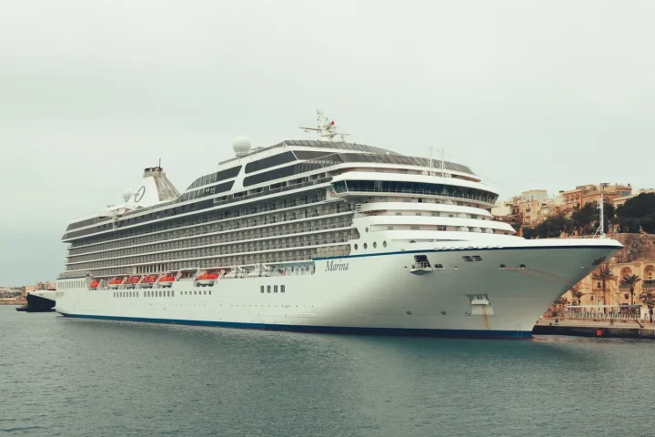 Navire de croisière naviguant au large