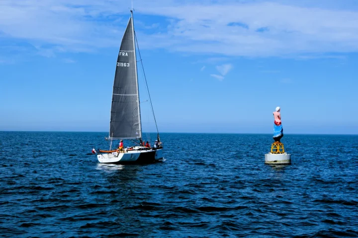 Bateau de croisière naviguant en mer